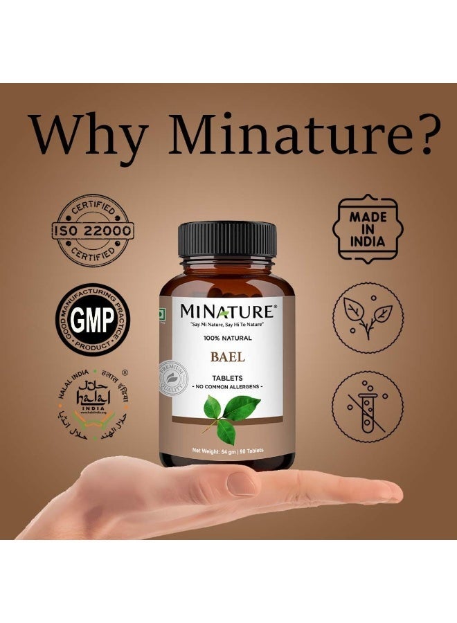 minature Bael Tablet | Bael Leaf (Aegle marmelos) Tablet | Pure & Natural Herb | Chemical & Free | Supplements | Vegan & Non-GMO |90 Tablets, 45 Days Supply| Made in India - Image 2
