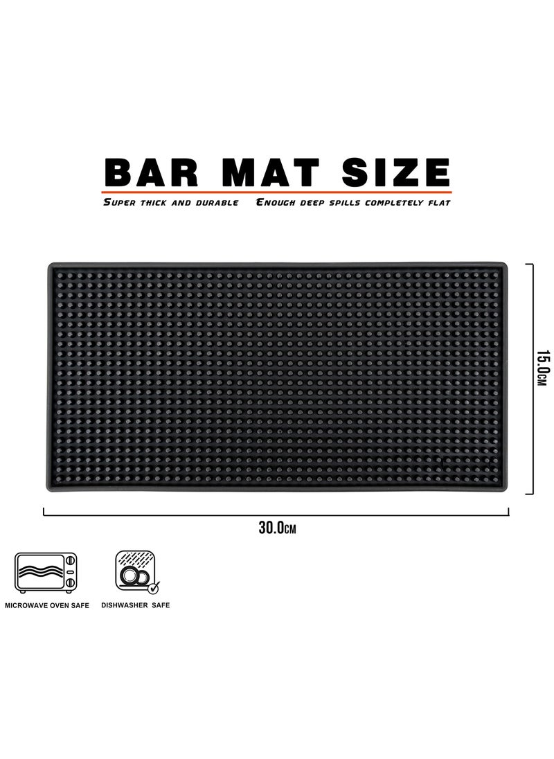 MIBRU - Dish Drying Silicone Coffee Rubber For the barista and coffee corner Service Spill Mat Black Rectangle 15x30cm - Image 1