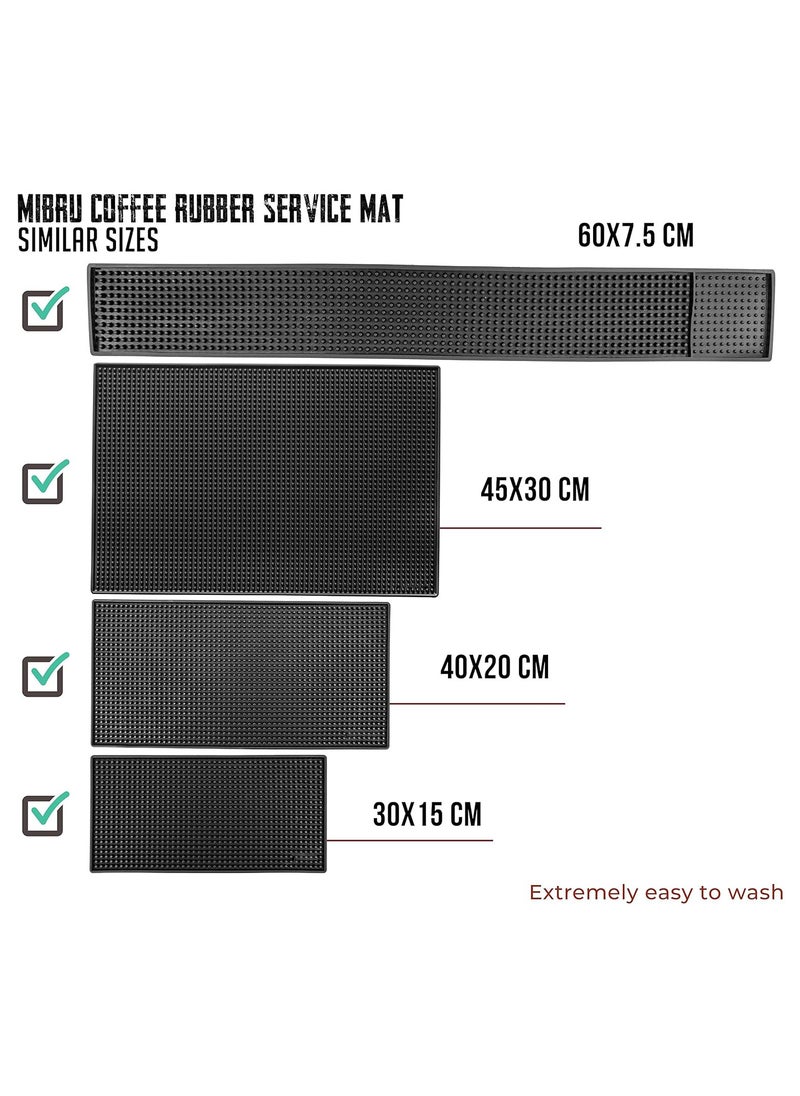 MIBRU - Dish Drying Silicone Coffee Rubber For the barista and coffee corner Service Spill Mat Black Rectangle 15x30cm - Image 1