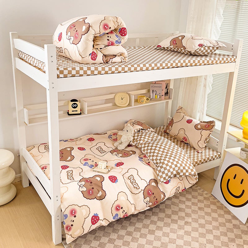 Modern Simple Ins Style Four-Piece Set Washable Non-Pilling Unit Student Dormitory Three-Piece Set One-Piece Delivery - Image 5