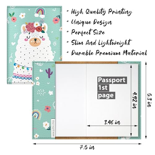 Quttie Passport Cover for Kids, Women and Men, Cute Travel Passport Holder (Doodle Lama) - Image 2