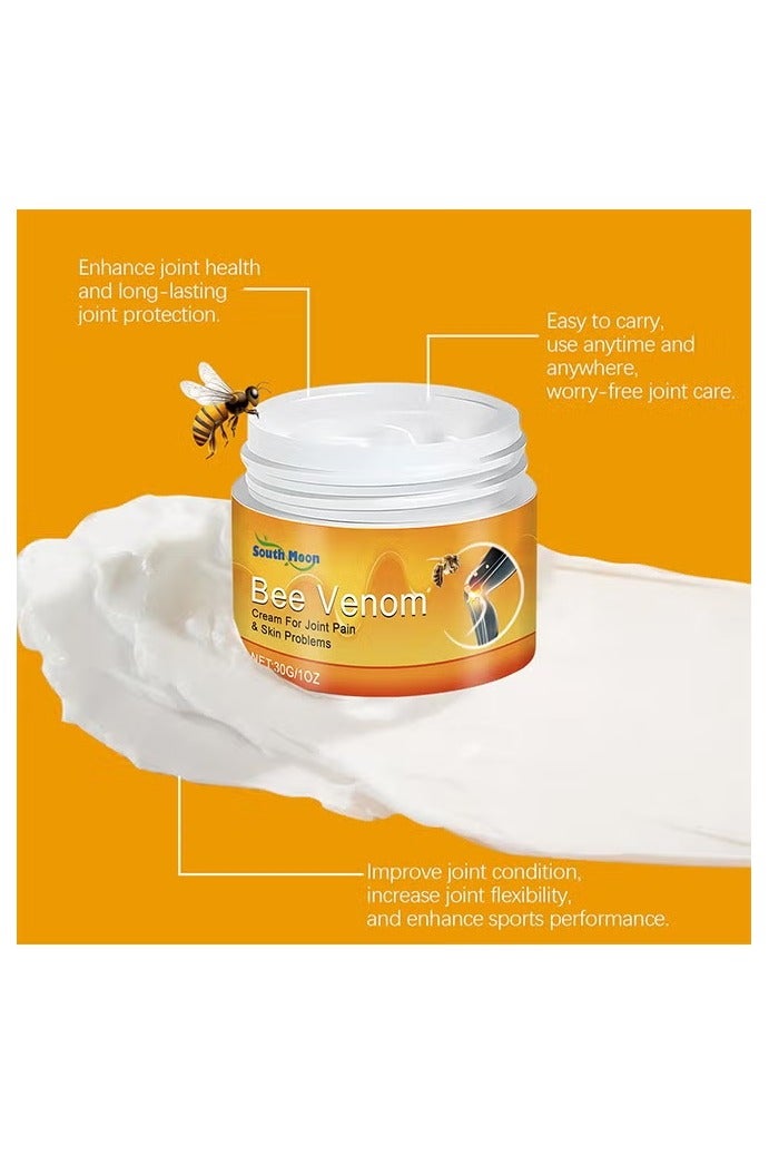 SOUTH MOON Bee Venom Cream For Joint & Skin Problems - Arthritis Ultra Strength Joint Relief Cream Relieve Joint Muscle Pain, Muscle Pain, Leg Swelling, Body Massage and Care Cream 30g - Image 2