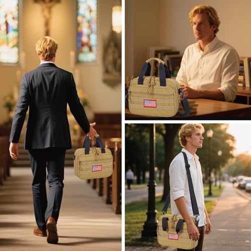 ATRIPACK Tactical Large Bible Cover for Men,Double Layer Bibles Bag With Detachable Book Carrying Case, Covers for Bible Organizer with Zippered Pockets,Church Case with Handle. - Image 2