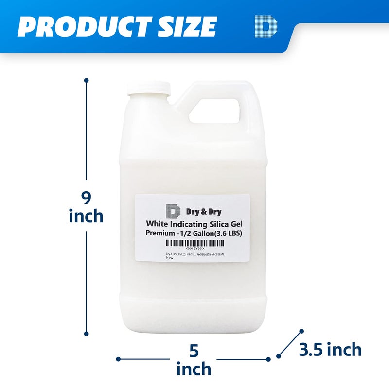 DRYDRY [3.6 LBS] Premium Pure & Safe White Silica Gel Beads(Industry Standard 3-5 mm) Silica - Rechargeable Silica Beads, Silica Gel, Desiccant Beads - Image 5