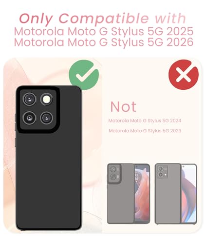 Liufcx for Motorola G Stylus 5G 2025/2026 Cute Love Heart Kickstand Woman Girls Phone Case with Screen Protector:Plated Gold Edge Slim Soft TPU Protection Cover for Moto G Stylus 2025/2026 (Pink) - Image 2
