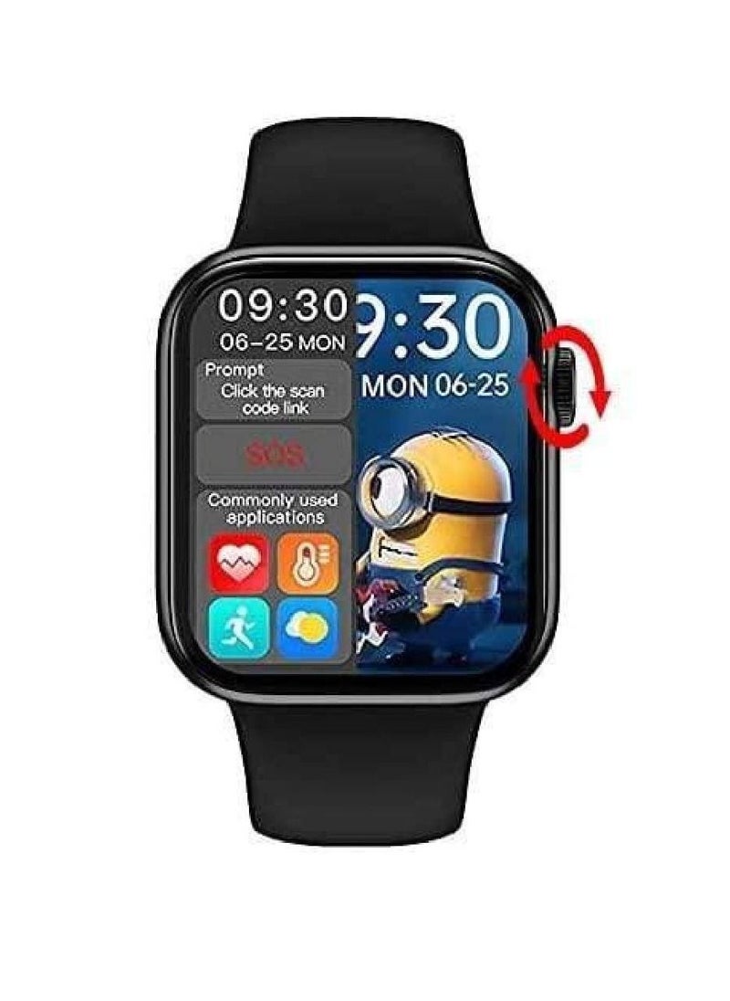 HW - HW16 Split Screen Smartwatch With Rotating Side Button Black - Image 1