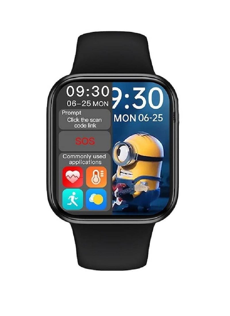 HW - HW16 Split Screen Smartwatch With Rotating Side Button Black - Image 1