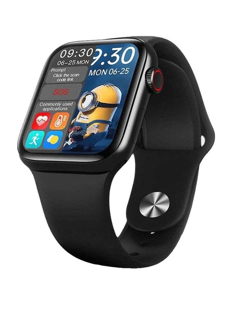 HW - HW16 Split Screen Smartwatch With Rotating Side Button Black - Image 1