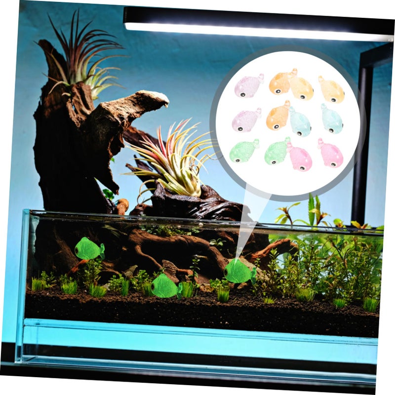 Glow In The Dark Aquarium Decorations 12 Piece Miniature Artificial Resin Fish Tank Ornaments - Image 3