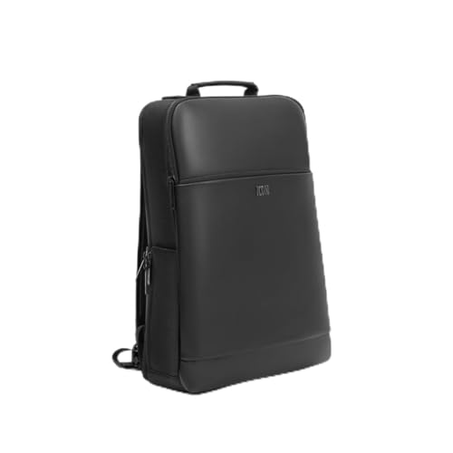 ICON The Professional Laptop Backpack 18L | Premium Vegan Leather Fits 15.6" Laptops | USB Charging Port with Zippers Luggage Sleeve, Water-Resistant & Multipurpose Unisex Bag - Black - Image 1
