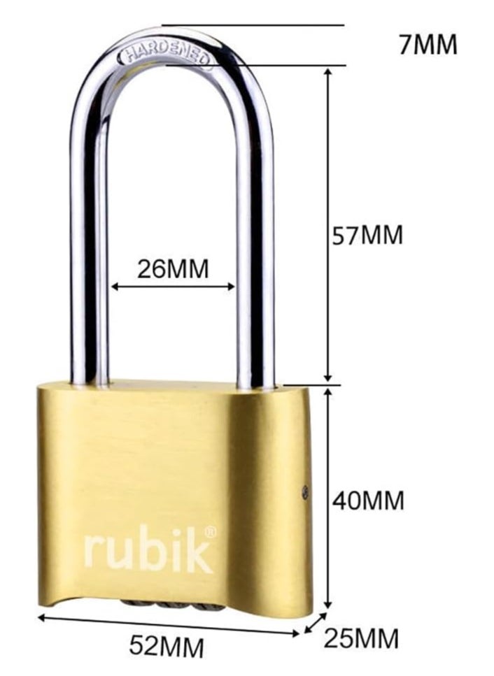 Rubik 4-Dials Combination Padlock, Alloy Steel Security Lock for Door, Cabinets, Toolbox (1 Pack, Large)  - Image 3