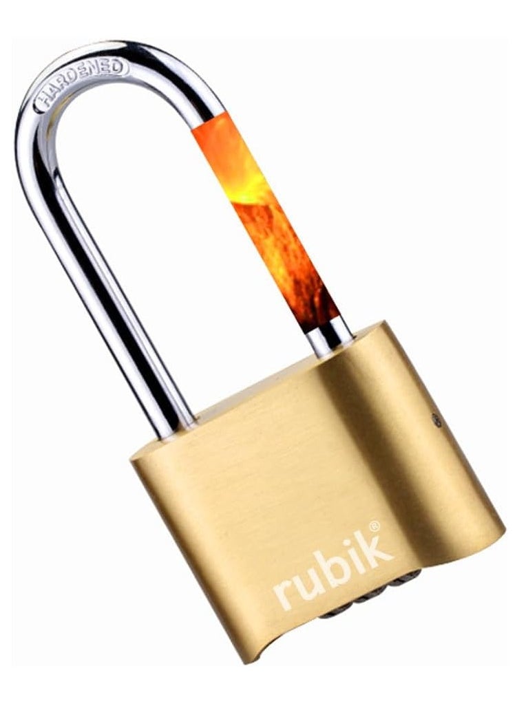 Rubik 4-Dials Combination Padlock, Alloy Steel Security Lock for Door, Cabinets, Toolbox (1 Pack, Large)  - Image 4