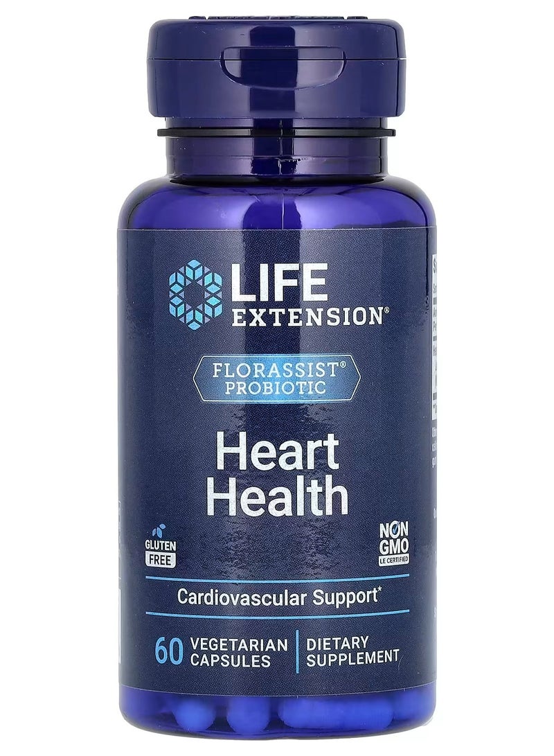 لايف إكستنشن Life Extension, FLORASSIST Probiotic Heart Health، 60 كبسولة نباتية (74 مجم لكل كبسولة) - Image 1