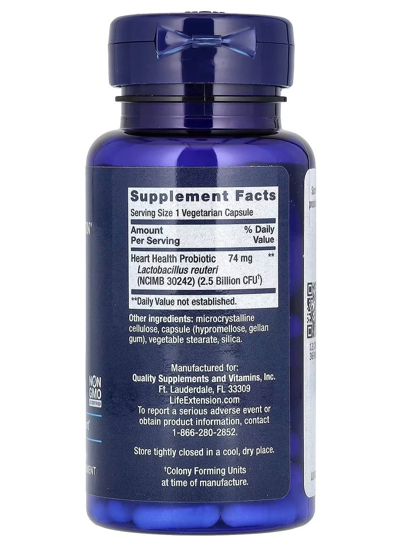 لايف إكستنشن Life Extension, FLORASSIST Probiotic Heart Health، 60 كبسولة نباتية (74 مجم لكل كبسولة) - Image 2