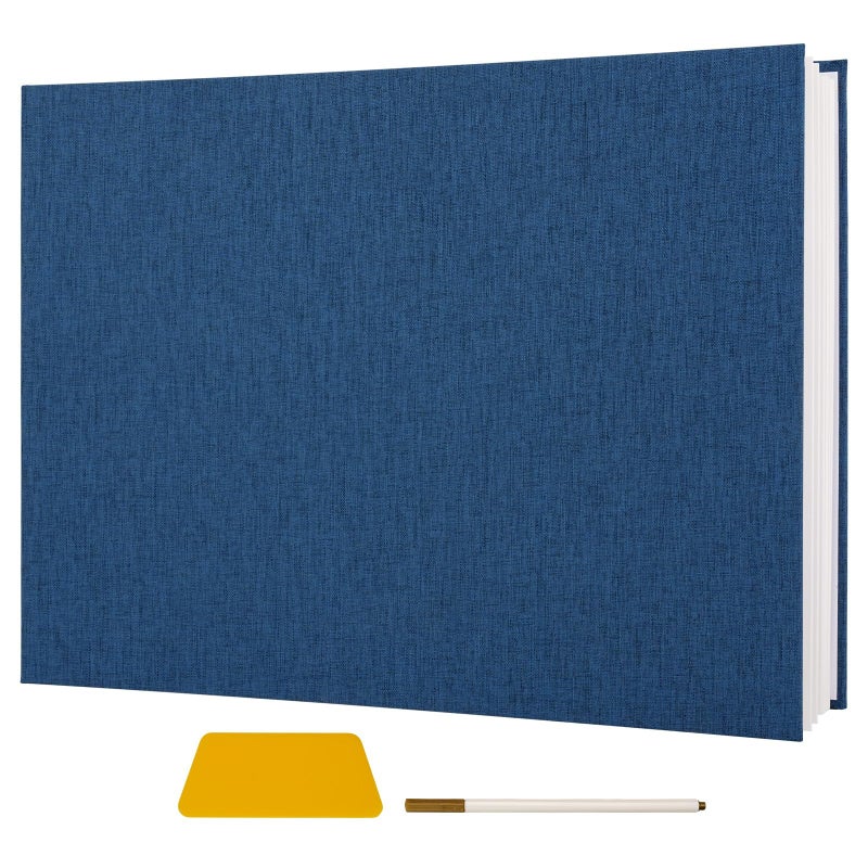 Vienrose Extra Large Self Adhesive Photo Album for 11 x 14 Photos Navy Blue Art Portfolio Binder Graduation School Memory Book Certificate Presentation Binder 10 Sheets 20 Pages 12x164 - Image 2