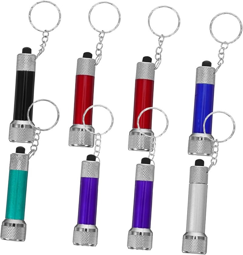 ARTIBETTER 8 Pack Mini LED Keychain Flashlight Portable Aluminum Alloy Torch for Camping Hiking Random Color - Image 2