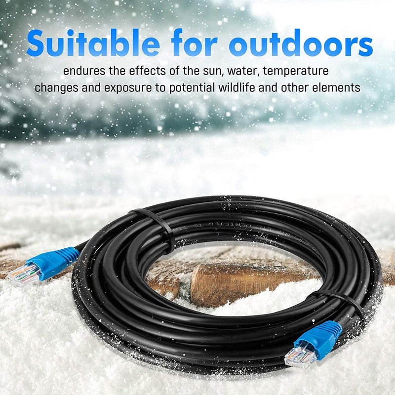 MutecPower 30m CAT6 Outdoor waterproof Direct Burial Ethernet Network Cable - UTP - CCA - 550 Mhz - Black 30 meter - Image 3