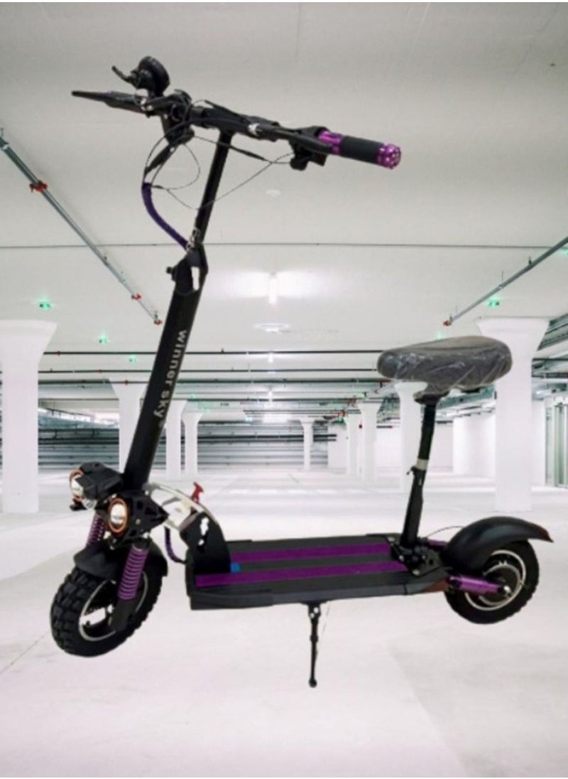 Winner Sky Electric Scooter E10 3 lights Upgraded Version 65KM Battery 48W Motor 1200W Extra Smooth Purple  - Image 2