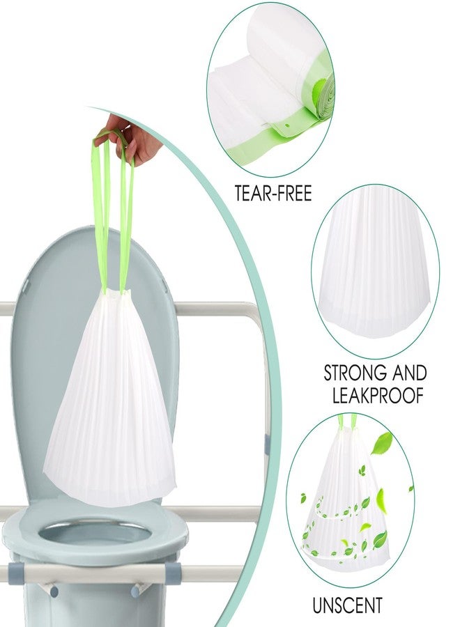 BOOWOO Bedside Commode Liners, Commode Bags Disposable, Leak-Proof Bedside Toilet Liners, Drawstring Closure for Easy Disposal, for Commode, Camping Toilet, for Elderly, Home Care, White-100 Bags - Image 4