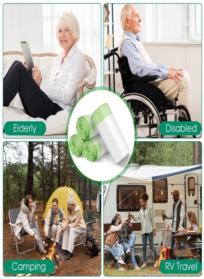 BOOWOO Bedside Commode Liners, Commode Bags Disposable, Leak-Proof Bedside Toilet Liners, Drawstring Closure for Easy Disposal, for Commode, Camping Toilet, for Elderly, Home Care, White-100 Bags - Image 2