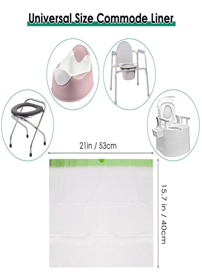 BOOWOO Bedside Commode Liners, Commode Bags Disposable, Leak-Proof Bedside Toilet Liners, Drawstring Closure for Easy Disposal, for Commode, Camping Toilet, for Elderly, Home Care, White-100 Bags - Image 3