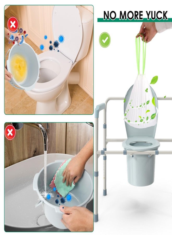 BOOWOO Bedside Commode Liners, Commode Bags Disposable, Leak-Proof Bedside Toilet Liners, Drawstring Closure for Easy Disposal, for Commode, Camping Toilet, for Elderly, Home Care, White-100 Bags - Image 5
