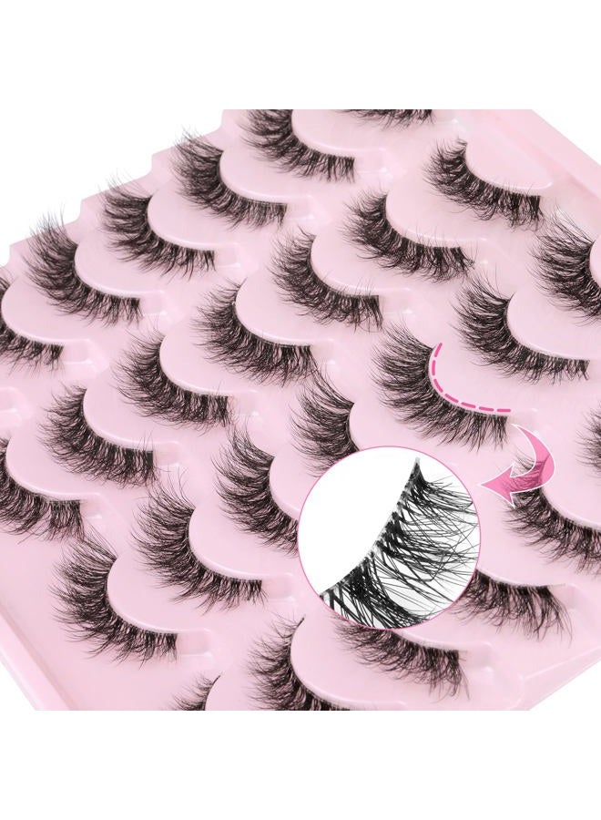 Newcally Lashes False Eyelashes Natural Look Lashes Wispy Fluffy Volume Fake Eyelashes 5D Strip Cat Eye Lashes Pack Clear Lash Band Individual Eyelash 14 Pairs - Image 5