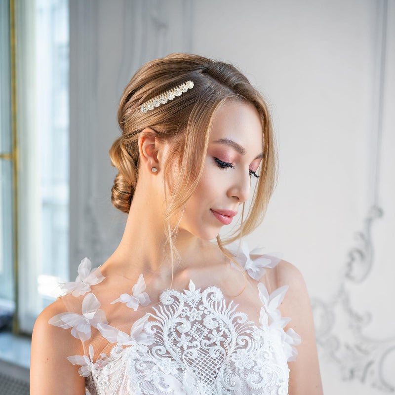 EupHHonycs 2Pcs Rhinestone Side Hair Combs Hair Combs for Women Accessories Gold Pearl Decorative Hair Comb Bridal Jewelry Clips Comb for Women Bridal Wedding Hairs Accessories - Image 3