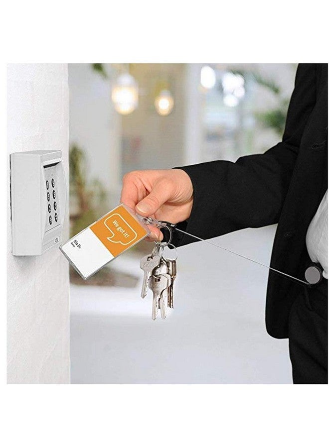 WedFeir Retractable Badge Holders With Bling Rhinestones Crystal Badge Reel With Belt Clip And Key Ring 24 Inches Thick Kevlar Pull Cord. (4Pcs Silver Black Pink And Purple) - Image 3