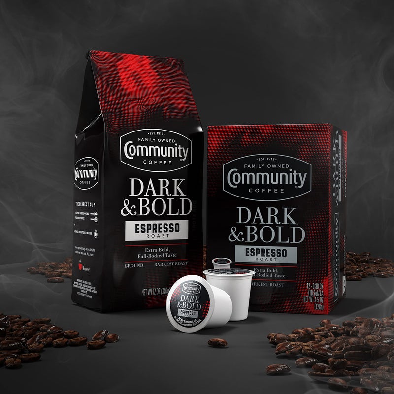 Community Coffee Dark & Bold Espresso Roast Coffee Pods, 72 count, Extra Dark Roast Compatible with Keurig 2.0 K-Cup Brewers, 12 Count (Pack of 6) - Image 4