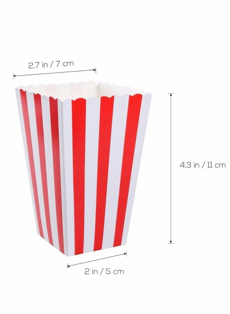 Y&D Red Stripe Popcorn Box, Movie Night Classic Carnival Party, Candy 36 Pcs - Image 4