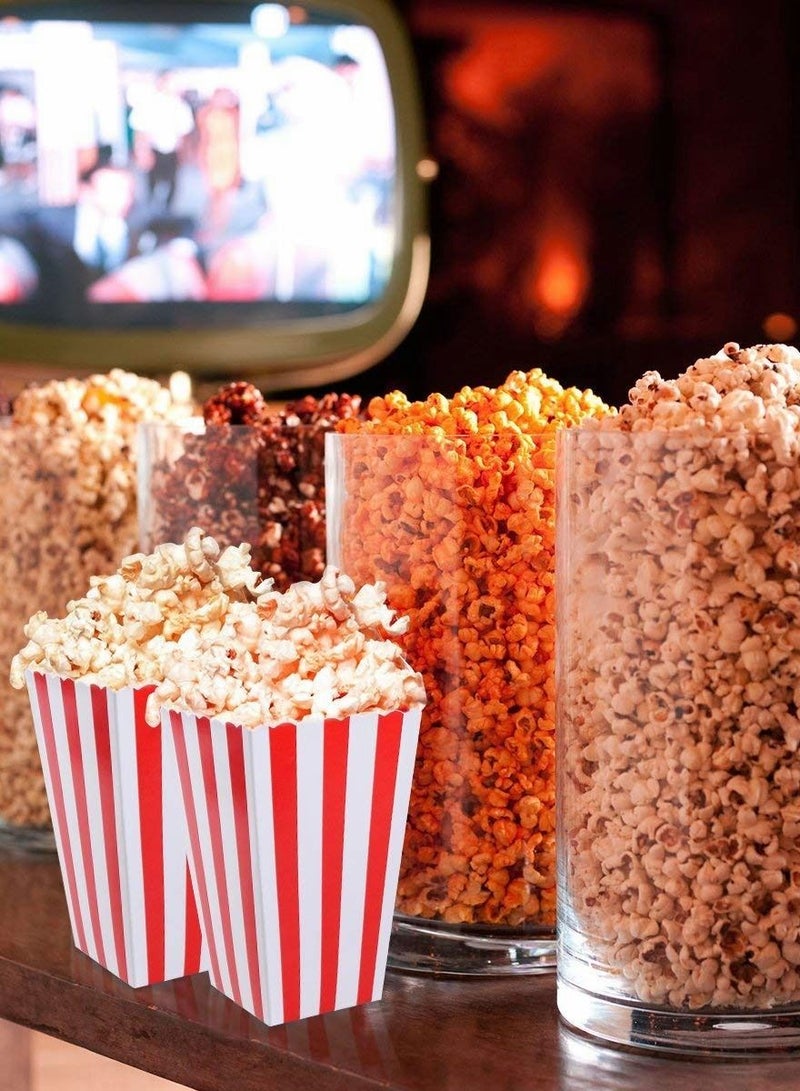 Y&D Red Stripe Popcorn Box, Movie Night Classic Carnival Party, Candy 36 Pcs - Image 2