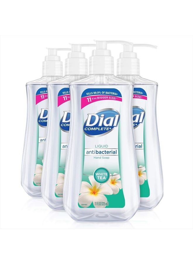 Dial Complete Antibacterial Liquid Hand Soap, White Tea, 11 fl oz (Pack of 4)