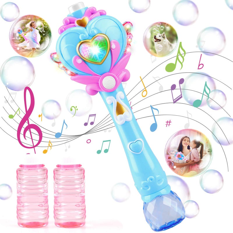 Beria Toys for Girls Princess Toy Bubble Wand Birthday Gifts for 3 4 5 6 7 8 Years Old Girl Bubbles Machine Fairy Wands for Kids Light Up with Bubble Solution Toddler Girl Toys Age 45 - Image 3