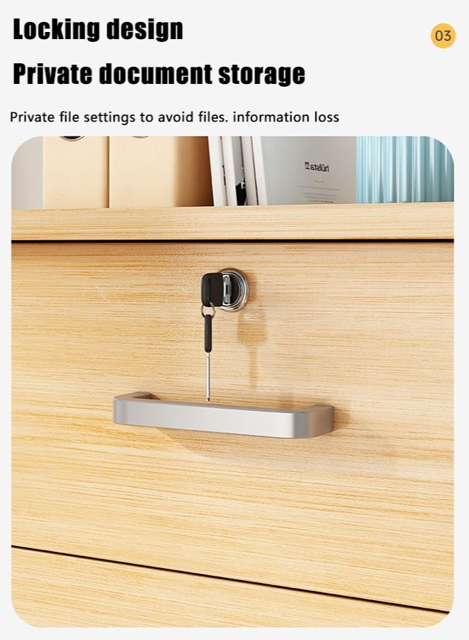 Arabest Under Desk File Cabinet, Office Cabinet, Wooden Storage Cabinet, Lockable Cabinet - Image 4