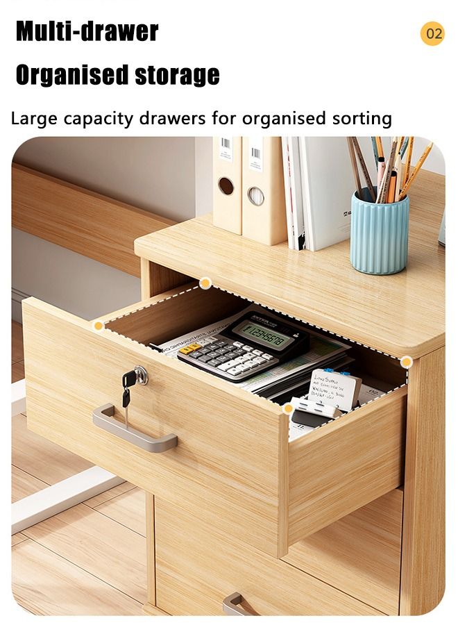 Arabest Under Desk File Cabinet, Office Cabinet, Wooden Storage Cabinet, Lockable Cabinet - Image 2