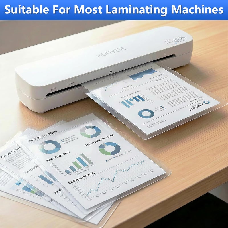 HOUYEE 20 Pack Laminating Sheets, Hold 8.5 x 11 Inches, 5 Mil Thermal Laminating Pouches, 9 x 11.5 Laminate Sheets for Laminator, Ultra Clear, Letter Size, Office and School Supplies - Image 5