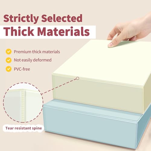 SUNEE 3 Ring Binder 3 Inch 4 Pack, Clear View Binder Three Ring PVC-Free (Fit 8.5x11 Inches) for School or Office Supplies, Neutral Aesthetic - Image 3