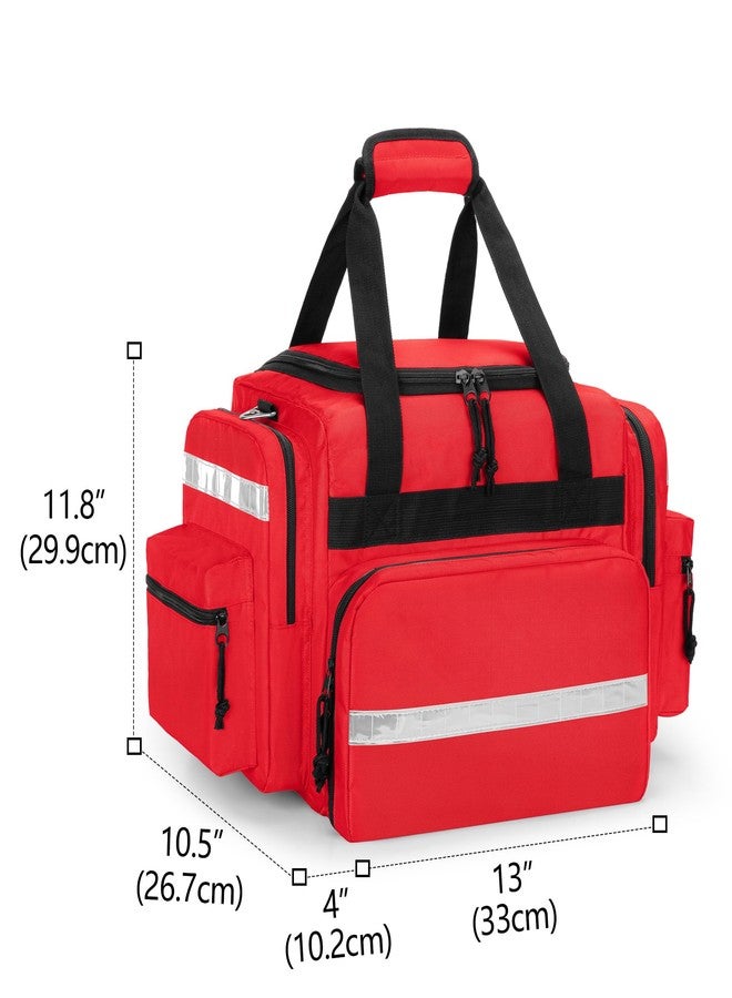 Damero حقيبة طبية مهنية داميرو فارغة، حقيبة صدمة لمستجيبي الطوارئ مع فواصل قابلة للفصل للرعاية الصحية المنزلية، EMT، EMS، حمراء (حقيبة فقط) - Image 4