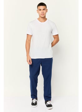 Gazzarrini Men Regular Fit Solid Chino Pants, Blue  - Image 3