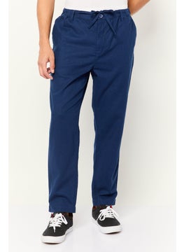 Gazzarrini Men Regular Fit Solid Chino Pants, Blue  - Image 1