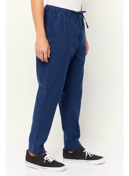 Gazzarrini Men Regular Fit Solid Chino Pants, Blue  - Image 4