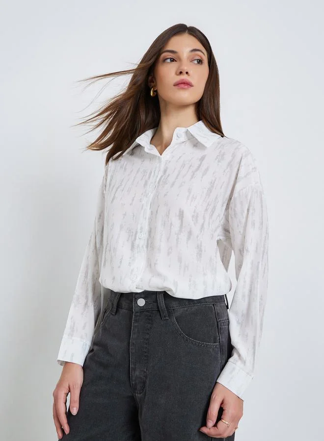 Styli Ombre Long Sleeve Casual Shirt