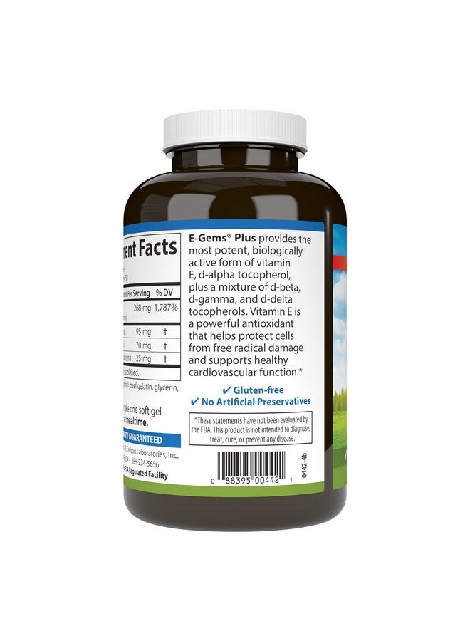 Carlson - E-Gems Plus, Natural Vitamin E 400 IU, Supports a Healthy Heart, 250 soft gels - Image 3
