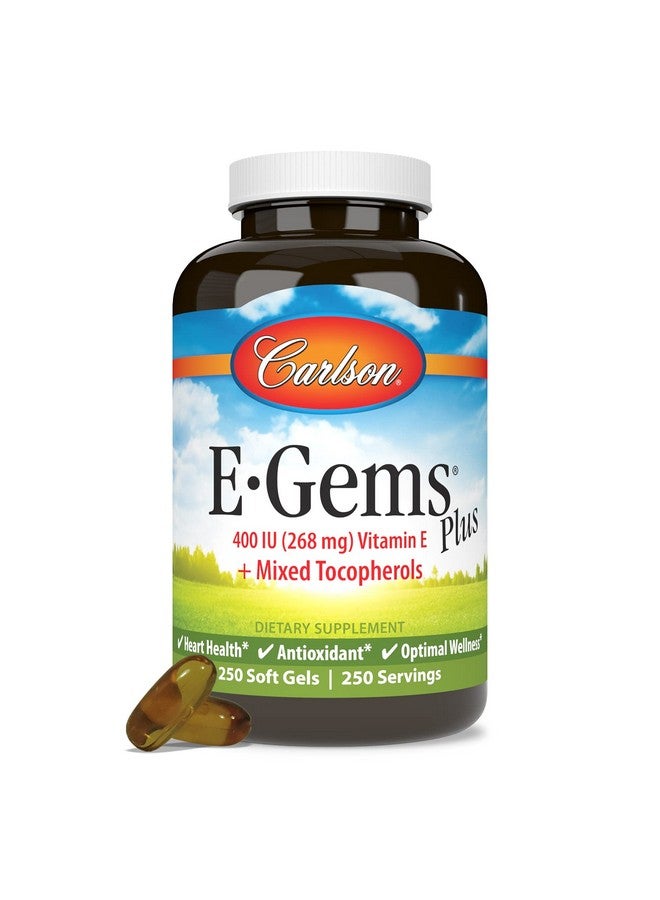 Carlson - E-Gems Plus, Natural Vitamin E 400 IU, Supports a Healthy Heart, 250 soft gels - Image 5