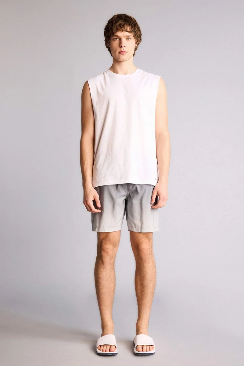 Regular Fit Mesh Lined Knee Length Swim Shorts