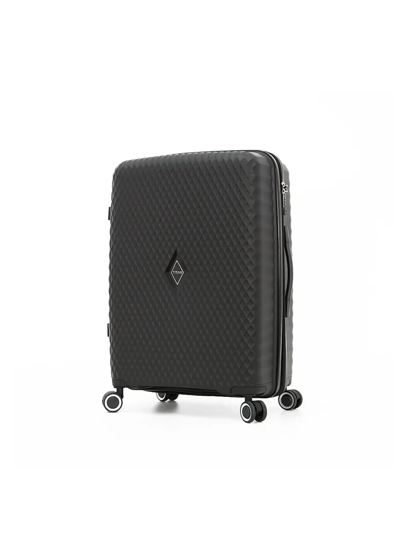 تيتان Hardside Luggage Trolley Bag 3 Pieces Set,Black (S-20",M-24",L-28")