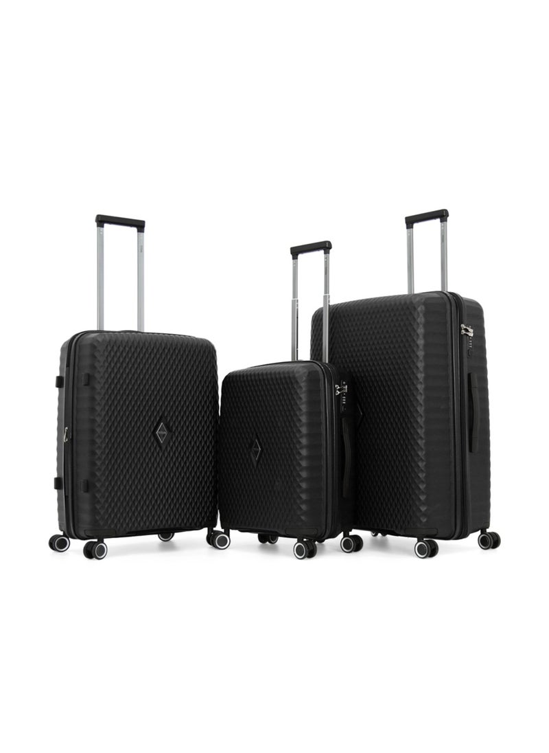 TITAN - Hardside Luggage Trolley Bag 3 Pieces Set,Black (S-20",M-24",L-28") - Image 1