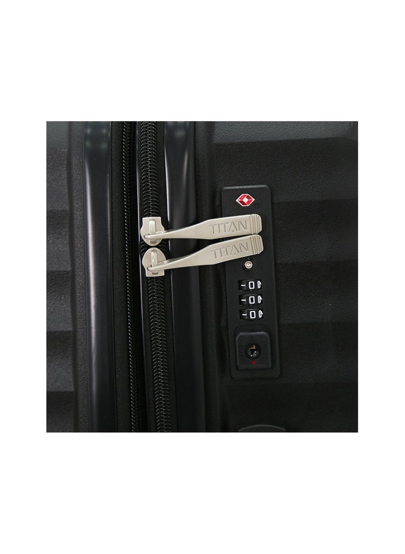 TITAN - Hardside Luggage Trolley Bag 3 Pieces Set,Black (S-20",M-24",L-28") - Image 1