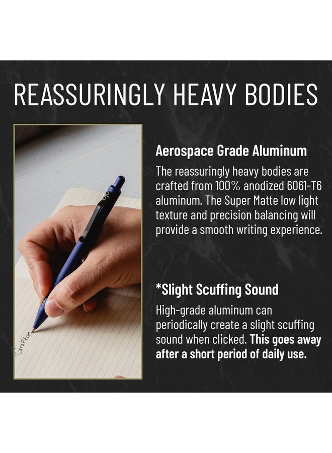 Everyman Midnight Super Matte Grafton Pen Pocketsize Writing Pen Luxury Edc Premium Ink Pen Bold Point Ballpoint Pens Office Supplies Fine Point Smooth Writing Pen With Grooved Grip - Image 3